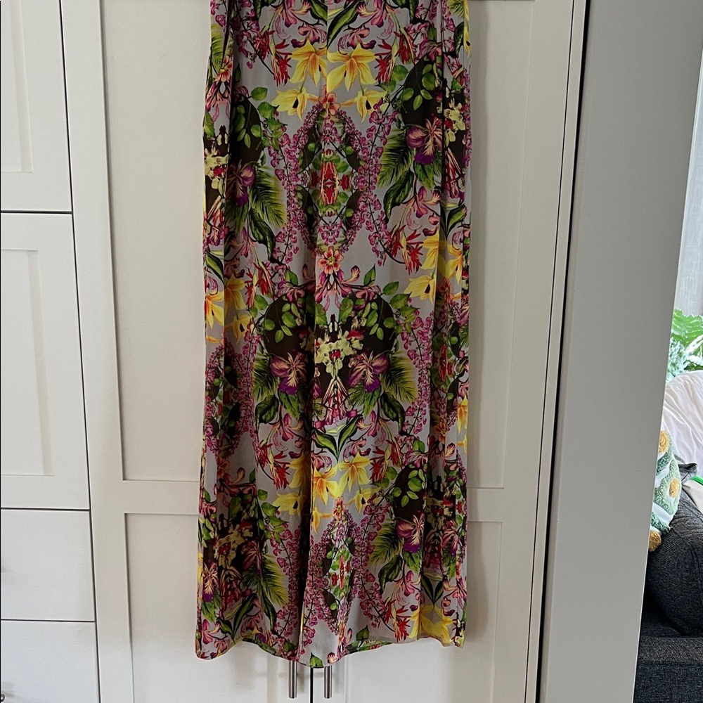 ASTR Floral Multicolour Flowy Back Zip Pants
